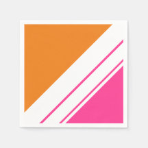 Fun Bright Hübsch Pink Orange White Racing Streife
