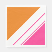 Fun Bright Hübsch Pink Orange White Racing Streife