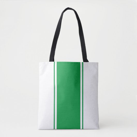 Fun Bright Kelly Green White Sporty Racing Streife Tasche (Vorderseite)