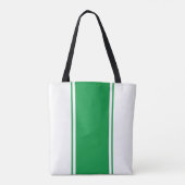 Fun Bright Kelly Green White Sporty Racing Streife Tasche (Rückseite)
