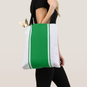 Fun Bright Kelly Green White Sporty Racing Streife Tasche (Von Nahem)
