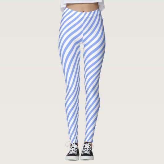 Fun Bright Lila Diagonal Striping Leggings (Vorderseite)