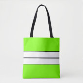 Fun Bright Lime Green Schwarz-weiß Racing Streifen Tasche (Vorderseite)