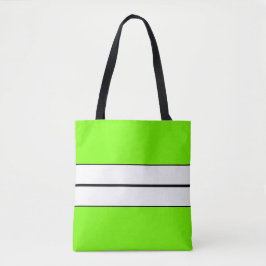 Fun Bright Lime Green Schwarz-weiß Racing Streifen Tasche