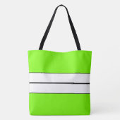 Fun Bright Lime Green Schwarz-weiß Racing Streifen Tasche (Rückseite)