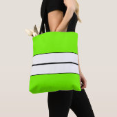 Fun Bright Lime Green Schwarz-weiß Racing Streifen Tasche (Von Nahem)