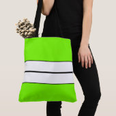 Fun Bright Lime Green Schwarz-weiß Racing Streifen Tasche (Von Nahem)