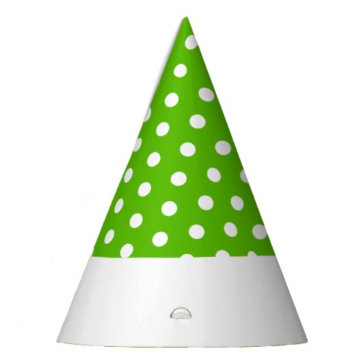 Fun Bright Lime Green White Polka Dots Rim Strip Partyhütchen (Links)