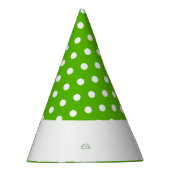 Fun Bright Lime Green White Polka Dots Rim Strip Partyhütchen (Rechts)