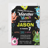 Fun Bright Monster Mash Geburtstagsparty Einladung (Vorderseite)