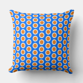 Fun Bright Orange Blue gepolstertes geometrisches Kissen