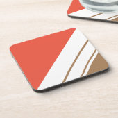 Fun Bright Orange Mocha White Racing Streifen Getränkeuntersetzer (Linke Seite)