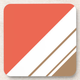 Fun Bright Orange Mocha White Racing Streifen Getränkeuntersetzer