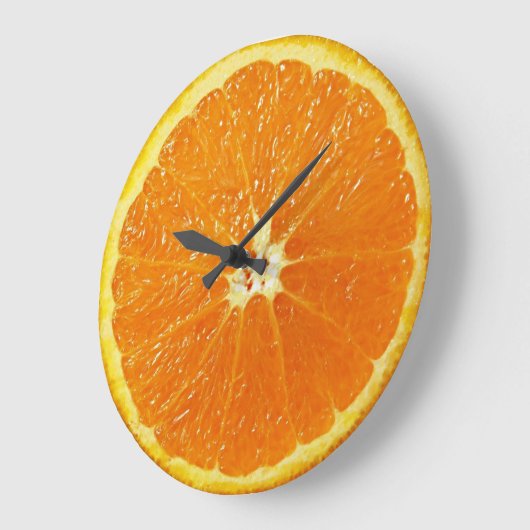 Fun Bright Orange Sommer Frucht Slice Motif Große Wanduhr (Winkel)