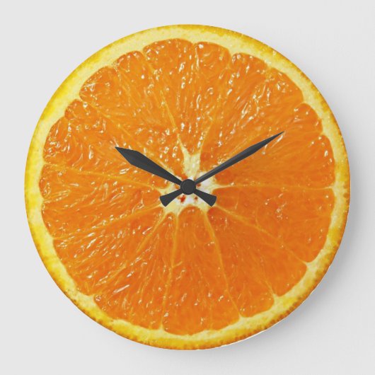 Fun Bright Orange Sommer Frucht Slice Motif Große Wanduhr (Vorderseite)