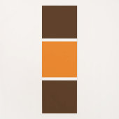 Fun Bright Orange Weiß Dunkelbraun breite Streifen Yogamatte (Vorderseite)