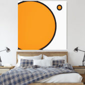 Fun Bright Orange White Modern Geometric Art Leinwanddruck (Insitu (Schlafzimmer))
