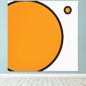 Fun Bright Orange White Modern Geometric Art Leinwanddruck (Insitu (Holzboden))