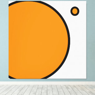 Fun Bright Orange White Modern Geometric Art Leinwanddruck