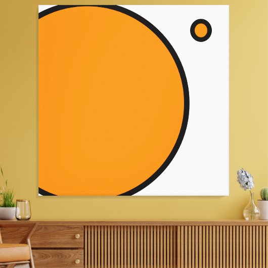 Fun Bright Orange White Modern Geometric Art Leinwanddruck (Insitu (Wohnzimmer))