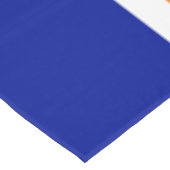 Fun Bright Orange White Royal Navy Blue Streifen Tischdecke (Schrägansicht)