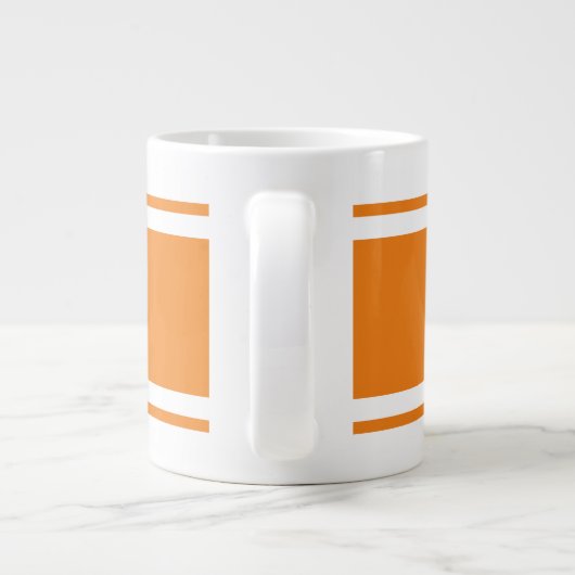 Fun Bright Orange White Vacation Racing Streifen Jumbo-Tasse (Rückseite)