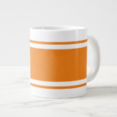 Fun Bright Orange White Vacation Racing Streifen Jumbo-Tasse (Vorderseite Rechts)