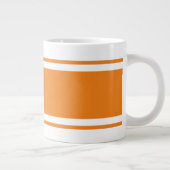 Fun Bright Orange White Vacation Racing Streifen Jumbo-Tasse (Rechts)