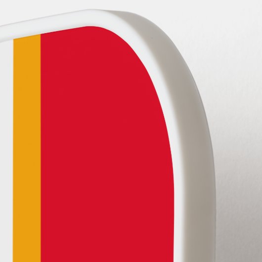 Fun Bright Orange White Yellow Red Racing Streifen Pickleball Schläger (Linke Seite)