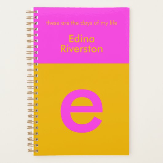 Fun Bright Personalisiert Planner Custom Monogram Planer (Vorderseite)