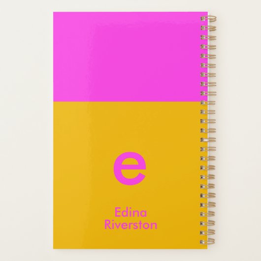 Fun Bright Personalisiert Planner Custom Monogram Planer (Rückseite)