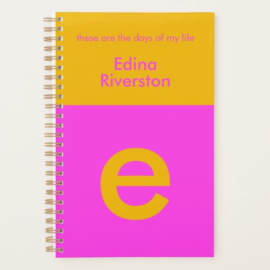 Fun Bright Personalisiert Planner Custom Monogram Planer (Vorderseite)