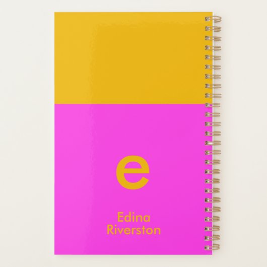 Fun Bright Personalisiert Planner Custom Monogram Planer (Rückseite)