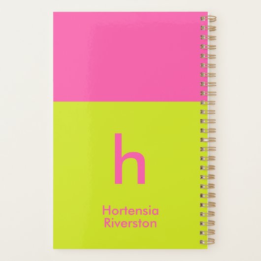 Fun Bright Personalisierte benutzerdefinierte Mono Planer (Rückseite)