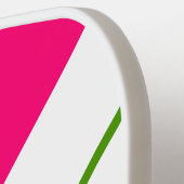 Fun Bright Pink Bold Weiß Racing Streifen Pickleball Schläger (Linke Seite)