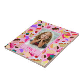 Fun Bright Pink Cupcake - Custom Foto Fliese (Seite)