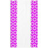 Fun Bright Pink gepolsterte Ringe Muster Weiße Str Tischdecke (Vorderseite)