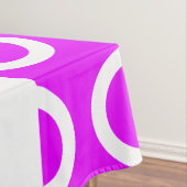 Fun Bright Pink gepolsterte Ringe Muster Weiße Str Tischdecke (Beispiel)