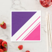 Fun Bright Pink Royal Lila weiße Streifen N Serviette (Beispiel)