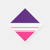 Fun Bright Pink Royal Lila weiße Streifen N Serviette (Ecke)