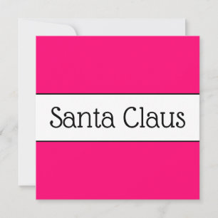 Fun Bright Pink White Jolly Santa Claus Streifen Feiertagskarte