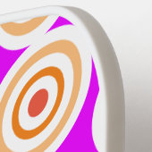 Fun Bright Pink White Stripes Zierige Kunst Pickleball Schläger (Linke Seite)