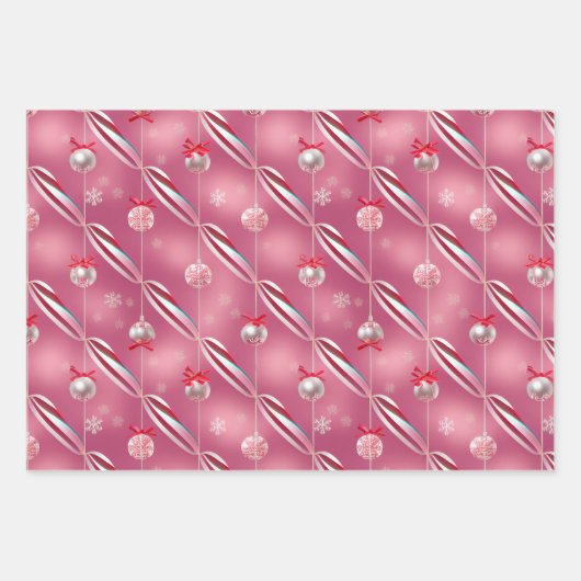 Fun Bright Pinks und Peppermint Candy Lane Geschenkpapier Set (Vorderseite)