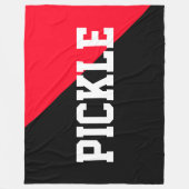 Fun Bright Red Black Bold White Pickleball Motto Fleecedecke (Vorderseite)