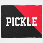 Fun Bright Red Black Bold White Pickleball Motto Fleecedecke (Vorderseite (Horizontal))