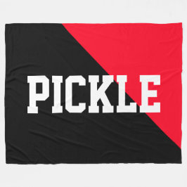 Fun Bright Red Black Bold White Pickleball Motto Fleecedecke