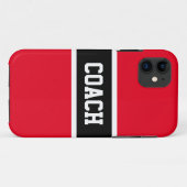 Fun Bright Red Black Stripes Bold COACH Text Case-Mate iPhone Hülle (Rückseite (Horizontal))