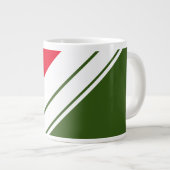 Fun Bright Red Forest Green White Racing Streifen Jumbo-Tasse (Vorderseite Rechts)