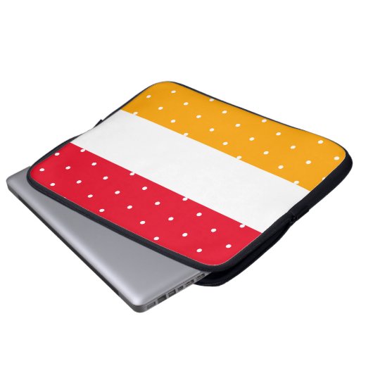 Fun Bright Red Gelb Orange gestrichene Streifen Laptopschutzhülle (Vorne Knopf)