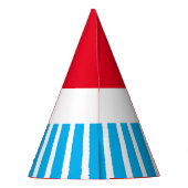 Fun Bright Red Sky Blauer Karneval Streifen auf We Partyhütchen (Rückseite)